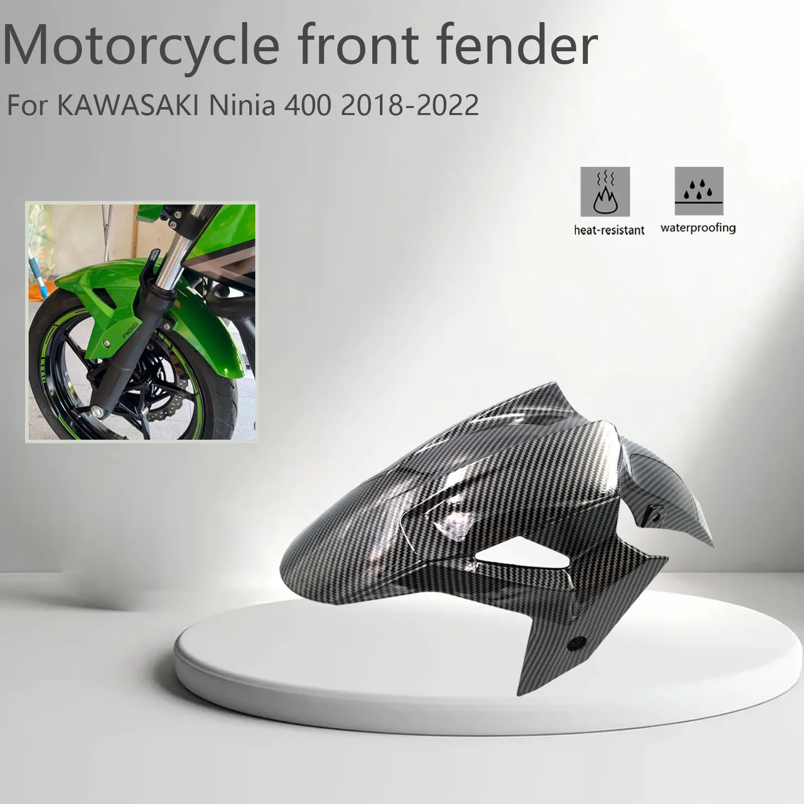 

Motorcycle Accessories Front Fender Mudguard Tire Splash Mud Guard Shell For Kawasaki Ninja 400 Z400 2018-2023 2020 2021 2022