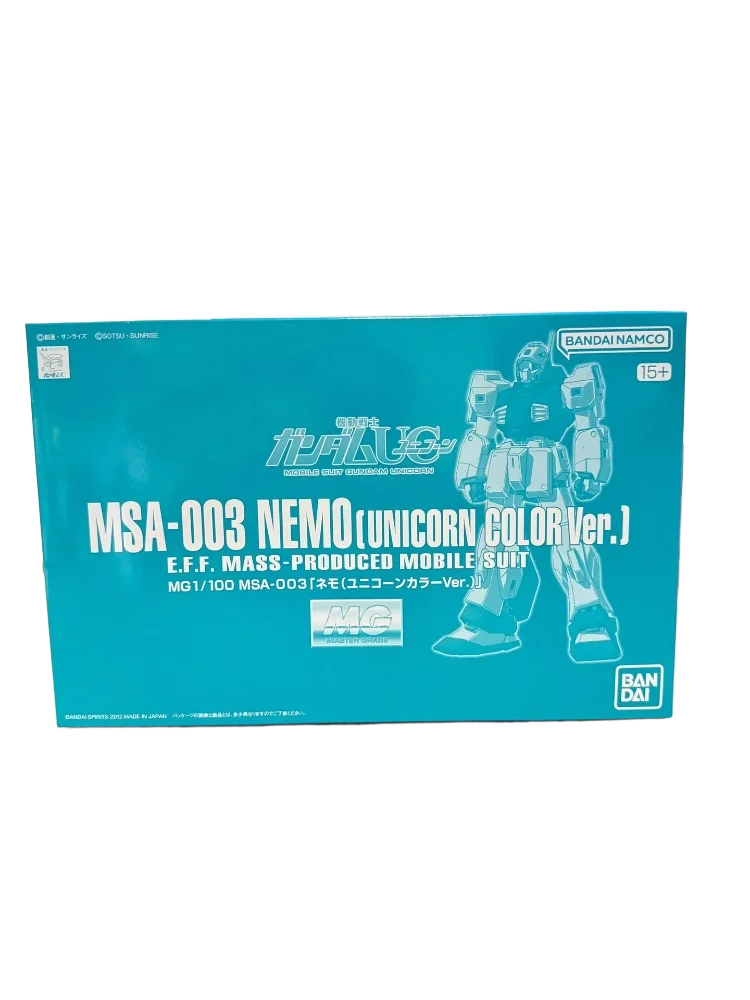 Bandai Original MODELL KIT MG MSA-003 NEMO EINHORN FARBE Ver Anime Action Figure Montage Modell Spielzeug Sammeln Modell Ornamente
