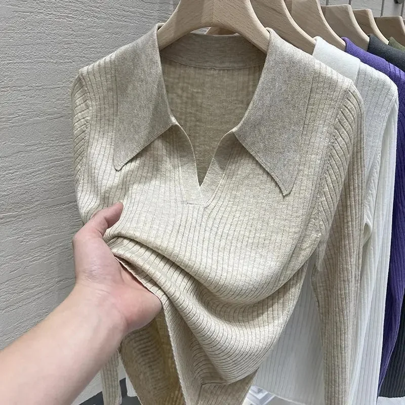 Suéter de manga larga con cuello cuadrado para mujer, Jersey de punto grueso, suave, a la moda, otoño e invierno, 2023