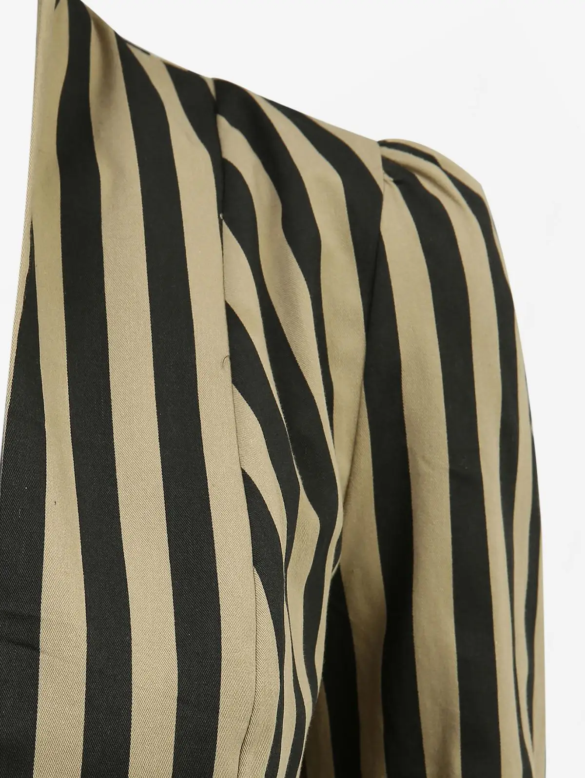 Gothic Striped Printed Coats For Women Back Lace Up Ruffles Asymmetric Long Sleeve Suit Pattern Coat 100% Cotto Outwear