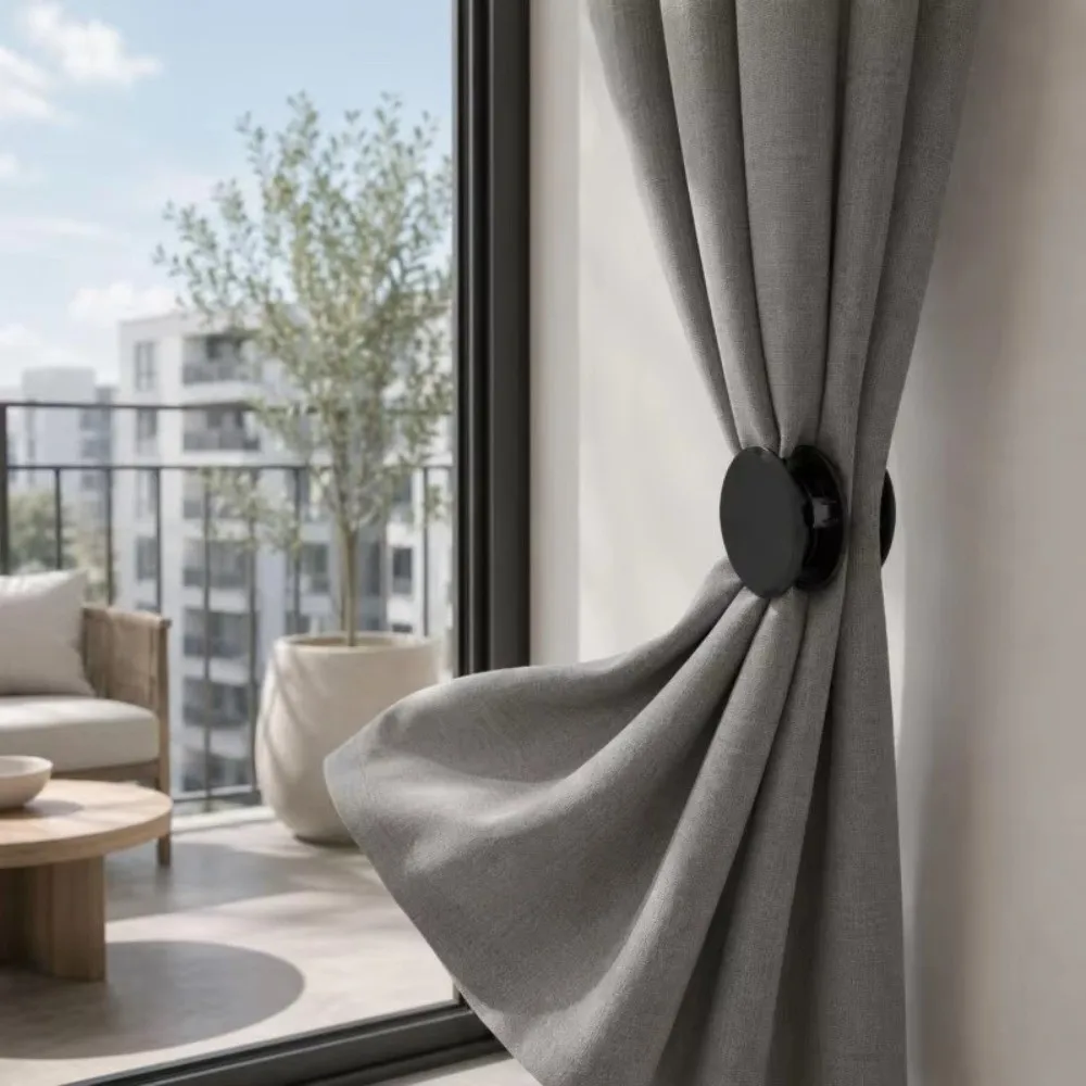 Plastic Magnetic Curtain Clips Tool-Free Installation Removable Magnetic Curtain Fasteners Nail Free Design Light Blocking