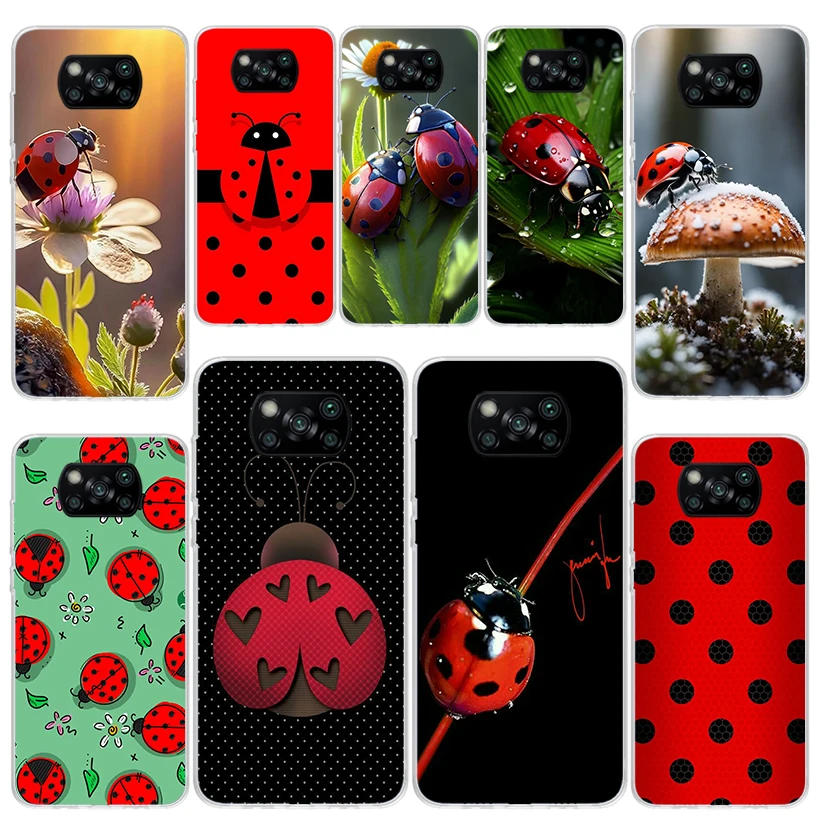 Insect Seven-Star ladybug Soft Silicone Phone Case For Xiaomi Poco X3 NFC X4 GT X5 X6 F6 F5 Pro F4 F3 F2 F1 M5S M4 M3 M2 5G Cove