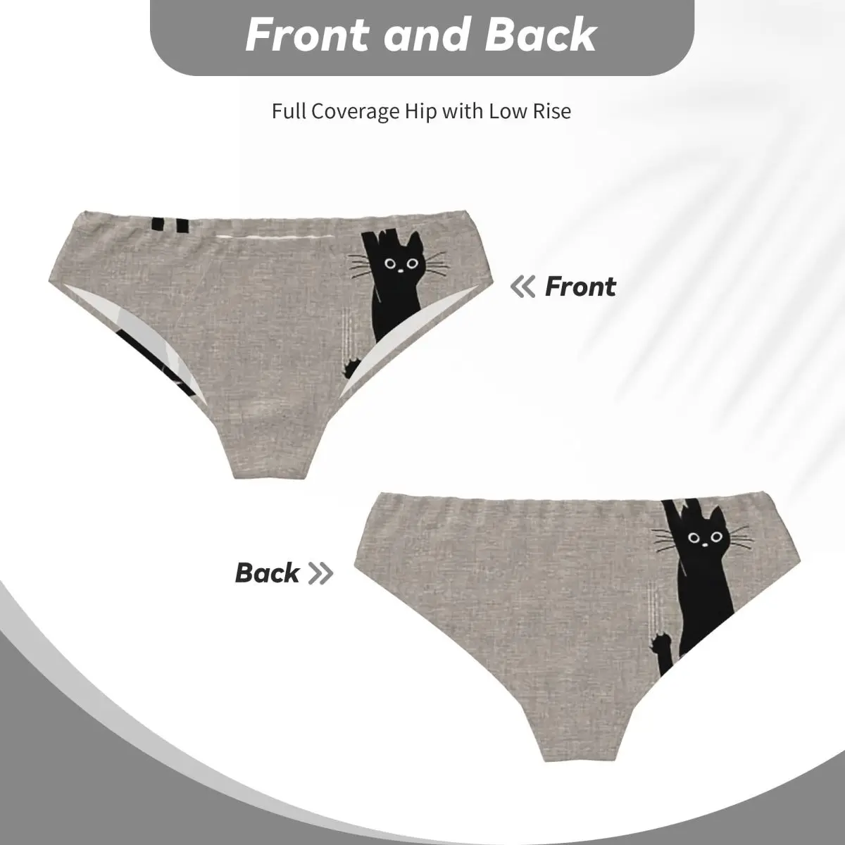 قطة سوداء تحمل على الرجال سراويل مثلثة تهوية الملاكم الملابس الداخلية ملابس داخلية قصيرة لهدية صديقها رجل أوم