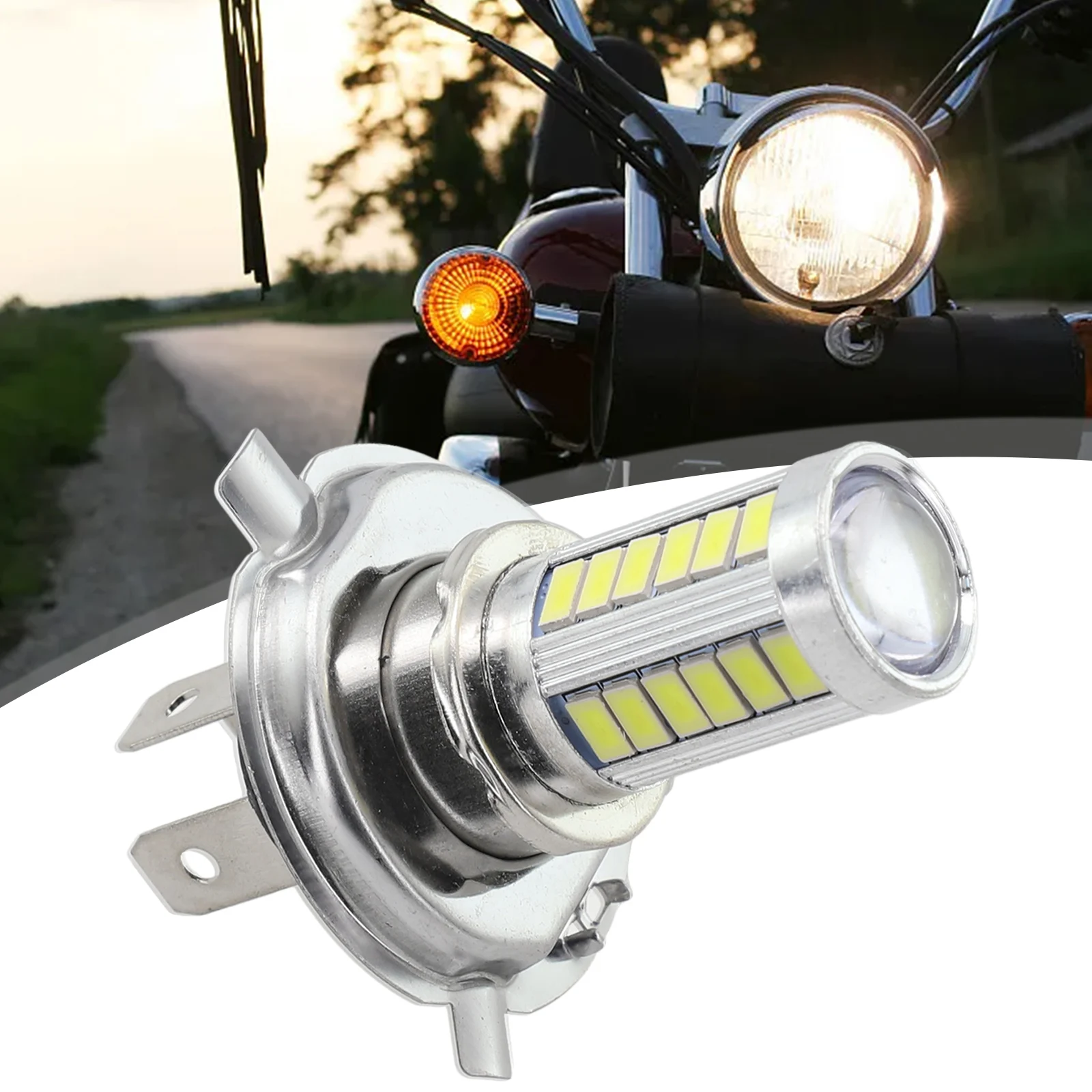 1pcs Motorcycle LED Headlights Car LED Fog Lights 33SMD H4 H7 H1 H3 Super Bright Longer Range 6000K Motorcycles Accessories