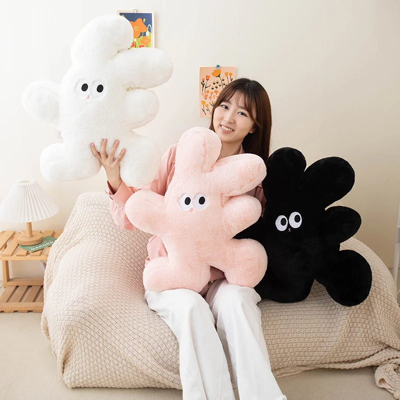 Kawaii Fluffy Soft Bunny Plush Throw Pillow Toy Cute Stuffed Animals Doll Nordic Style Rabbit Soft Sofa Cushion Home Room Decor