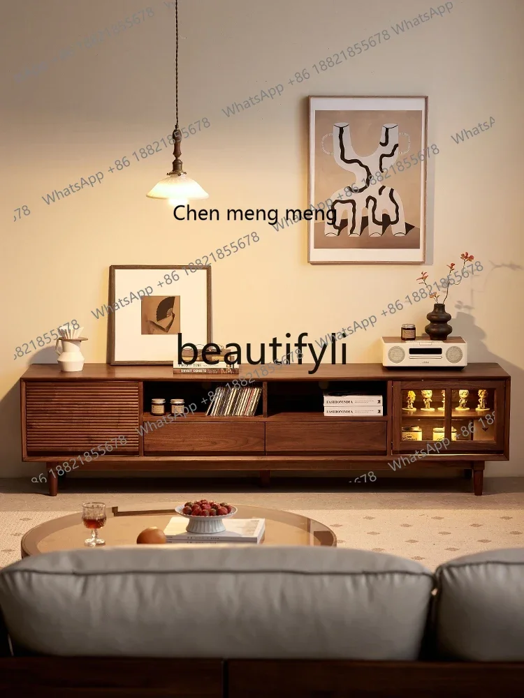 

2003North American black walnut TV cabinet Nordic simple all-solid wood TV cabinet Home living room