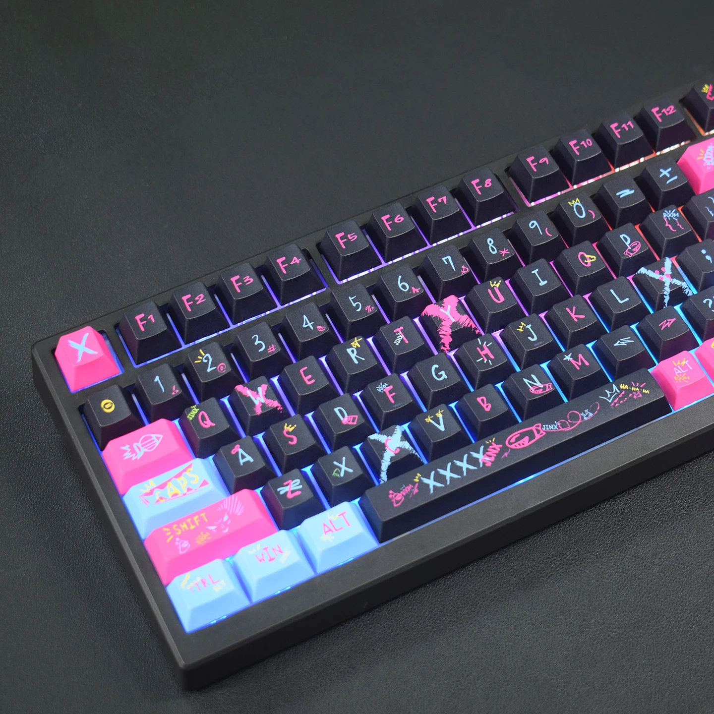 Original height PBT five-sided sublimation keycap magnetic axis WootingATK68 Night Demon keycap