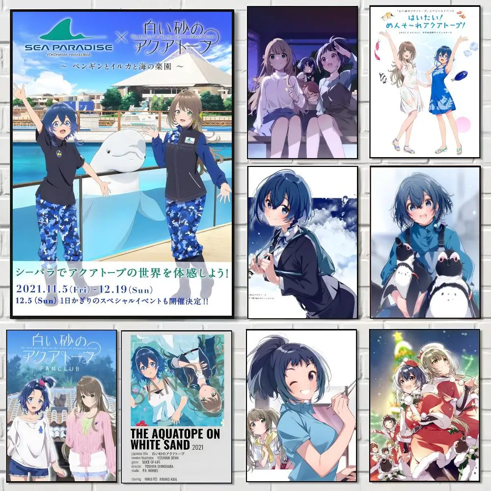 Anime Movie T-The Aquatope on White Sand Poster Print Painting Home Decor for Bedroom Living Room Hallway