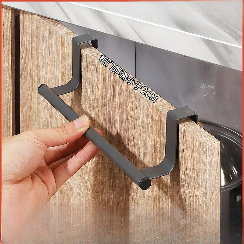 

Kitchen and Bathroom Multi-purpose Cabinet Door Towel Bar Stainless Steel Single Rod Non-punching Cabinet Door Hanger Rack