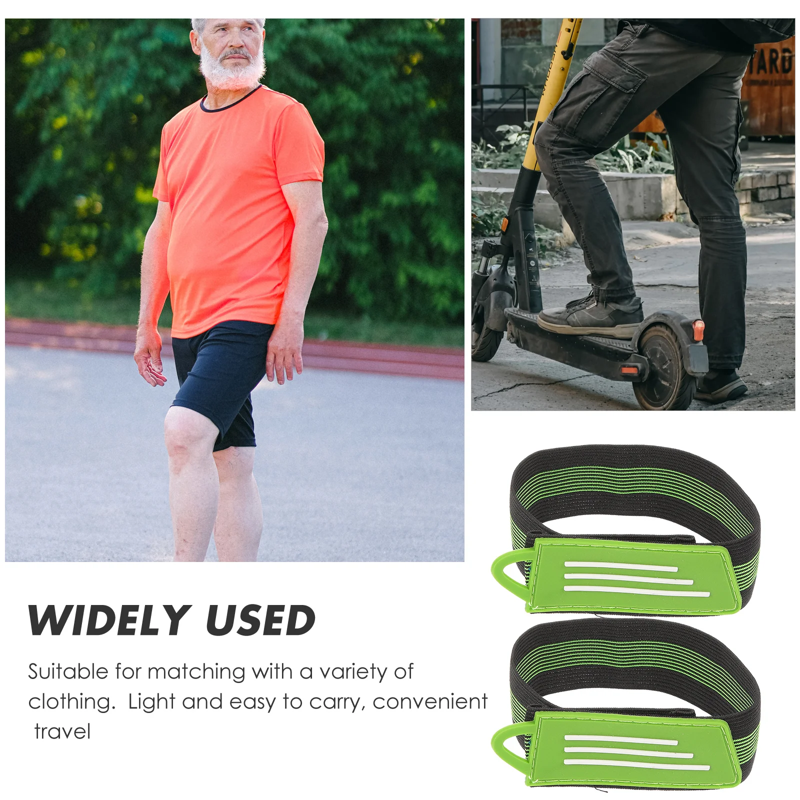 

2pcs Elastic Cycling Accessory Green Adjustable Ankle Strap Trouser Leg Belt Pant Boot Straps Sturdy Durable Cloth Material Wide