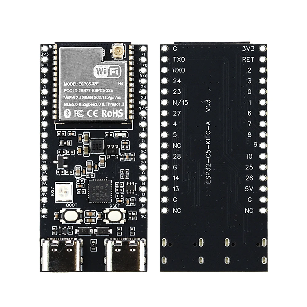 CP2102 ESP32-C5 Development Board  ESP32-C5-DevKitC-1 Dual-frequency 2.4G and 5GHz WiFi Module 4MB Flash WIFI6 Extended Antenna