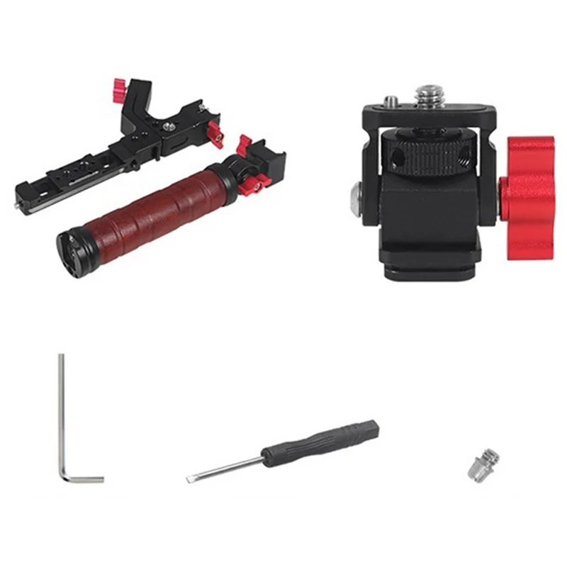 DJI ハンドヘルドスタビライザー拡張ジンバルブラケット多機能折りたたみ式デュアルユースローズウッドリフティングポットハンドル耐久性、C-P