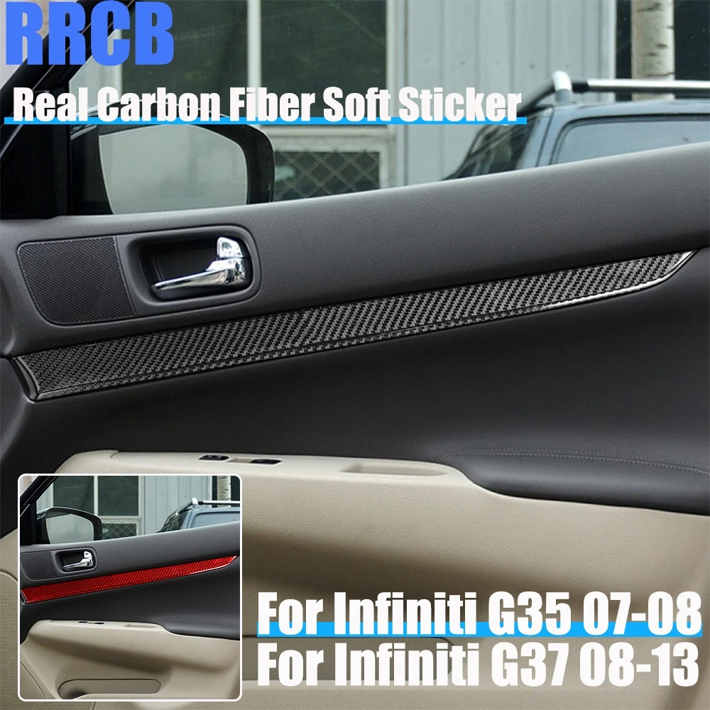 

Настоящее углеродное волокно, автомобильные аксессуары, дверной подлокотник, декоративная панель, мягкая наклейка для Infiniti G35 07-08 G37 08-13 G25 11-12