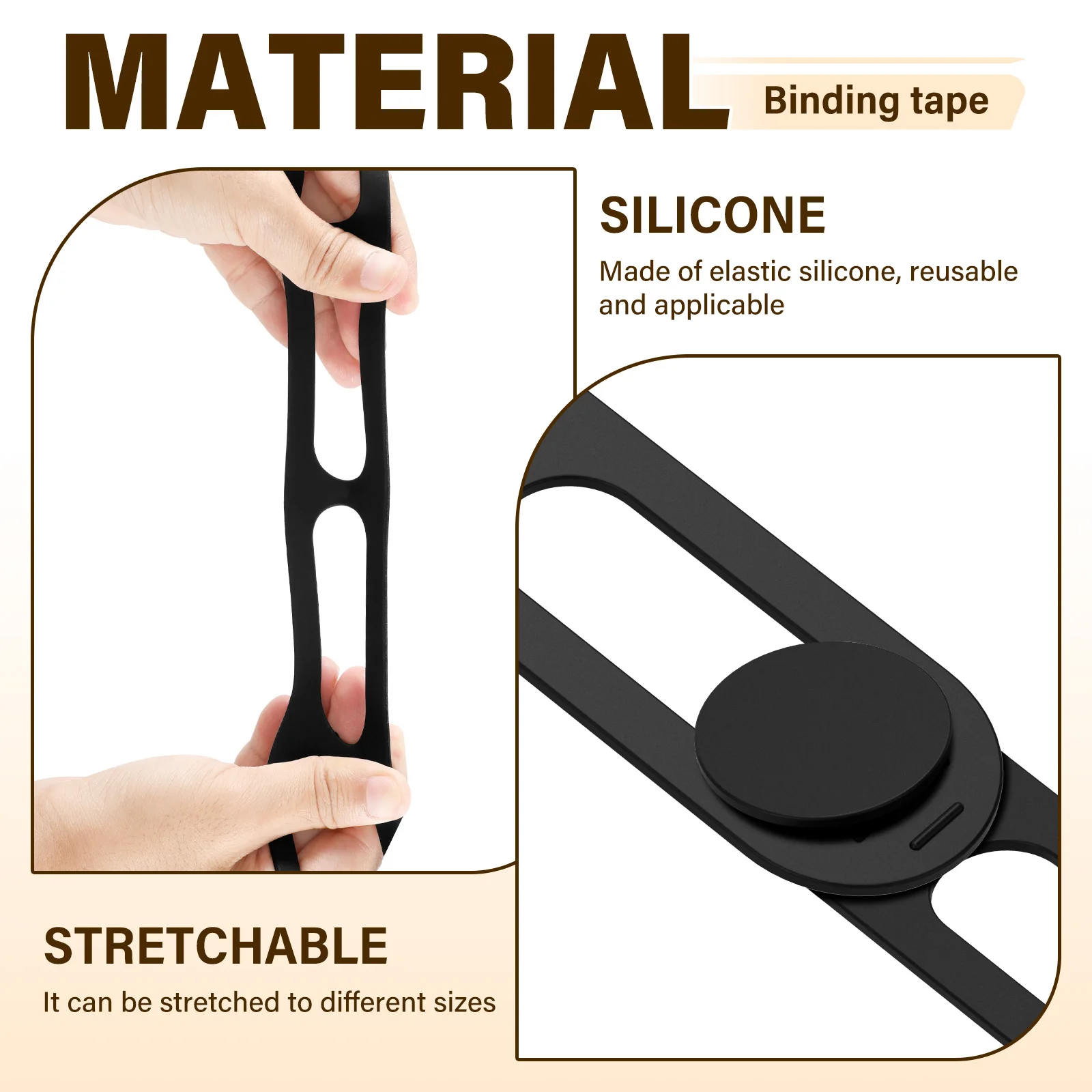 Silicone Strap Bicycle Light Strap Bike Handlebar Flashlight Mount Holder Strap High Elastic Multipurpose Light Holder Fix Tie