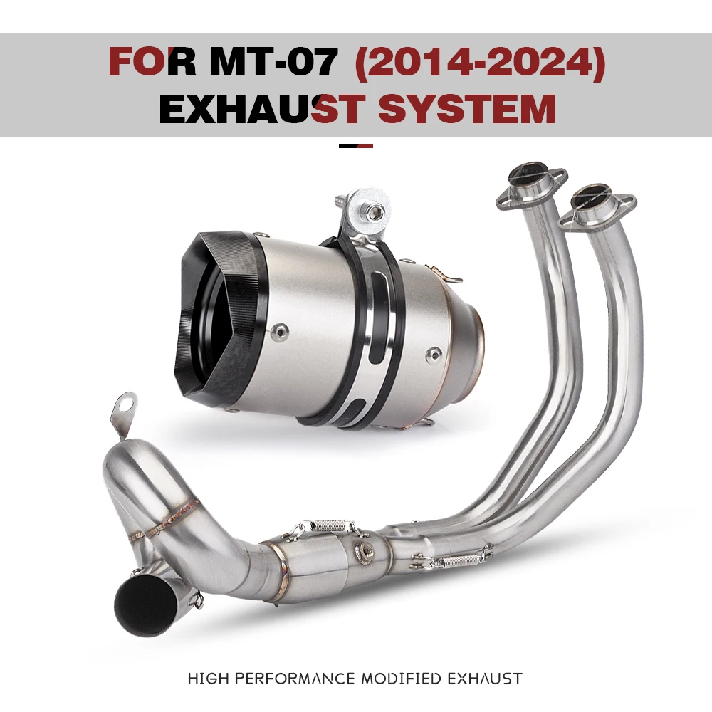 

Полная выхлопная система мотоцикла, раздвижная полная сегментная система для MT07 FZ07 XSR700 FZ Tracer 700 2014-2024, высококачественная замена P