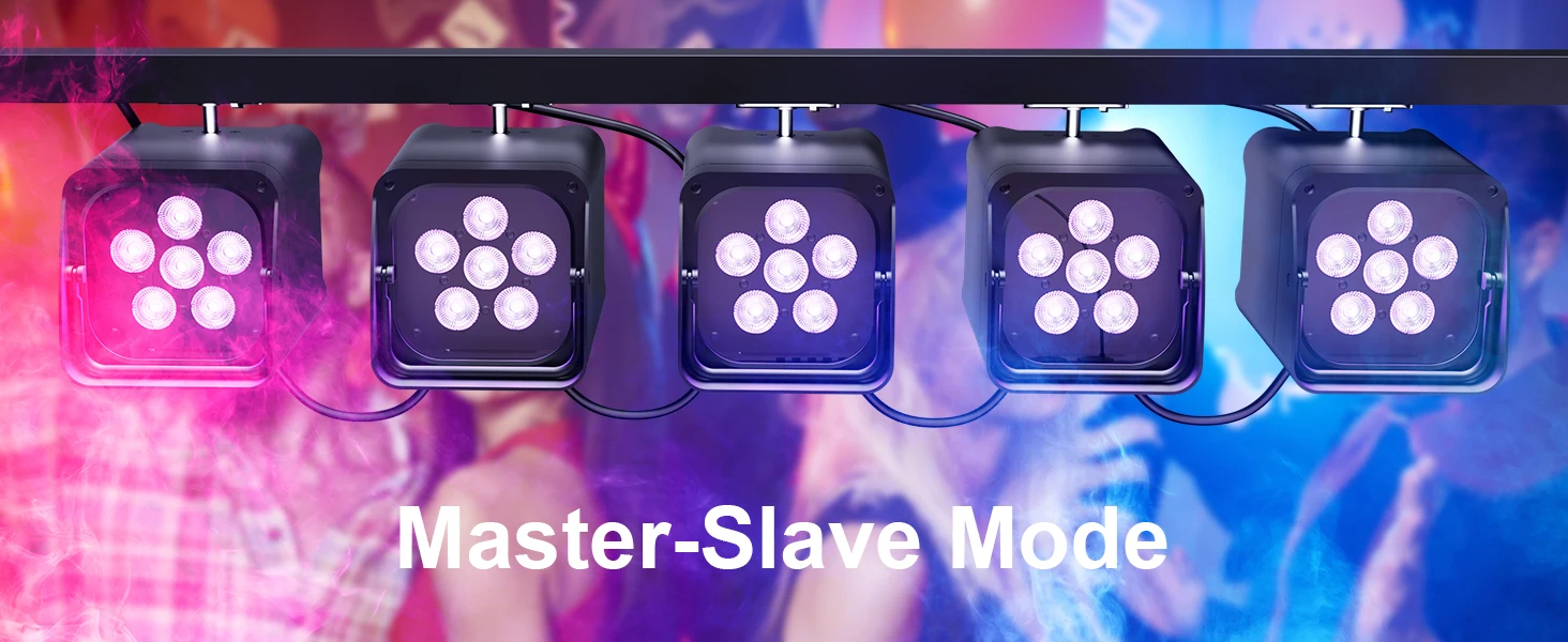 U'King 4PCS 6x18W 6IN1 RGBAW + UV Par Licht mit Tasche DMX Fernbedienung WiFi Par Licht Drahtlose LED Bühne Licht für DJ Bar Party – Detail 3