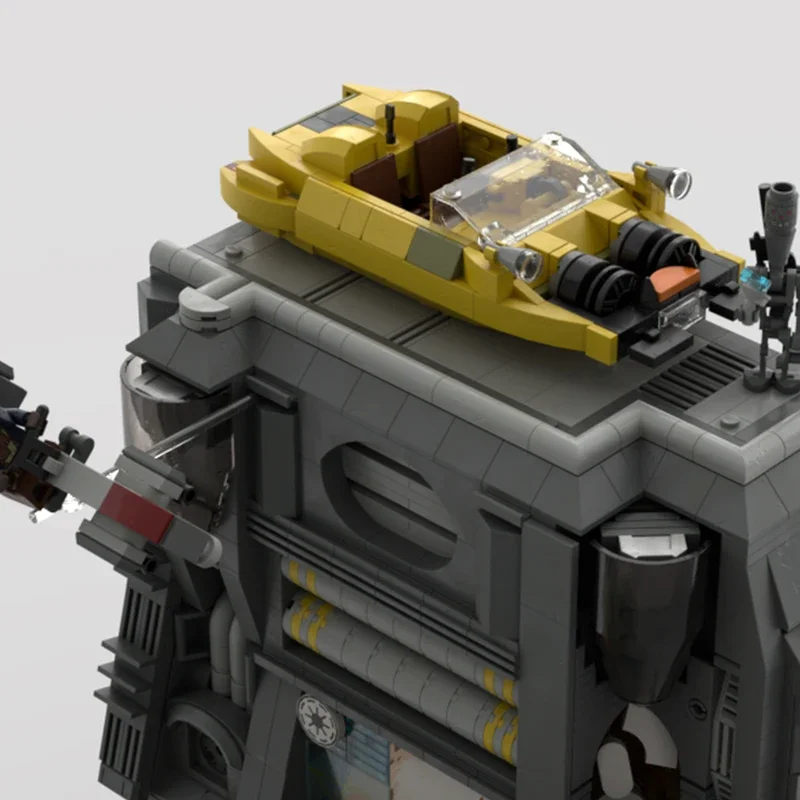 MOC War Movies Coruscant Uscuru Entertainment District Modular Model DIY Assemble Building Blocks Bricks Toys Children Gifts view 5