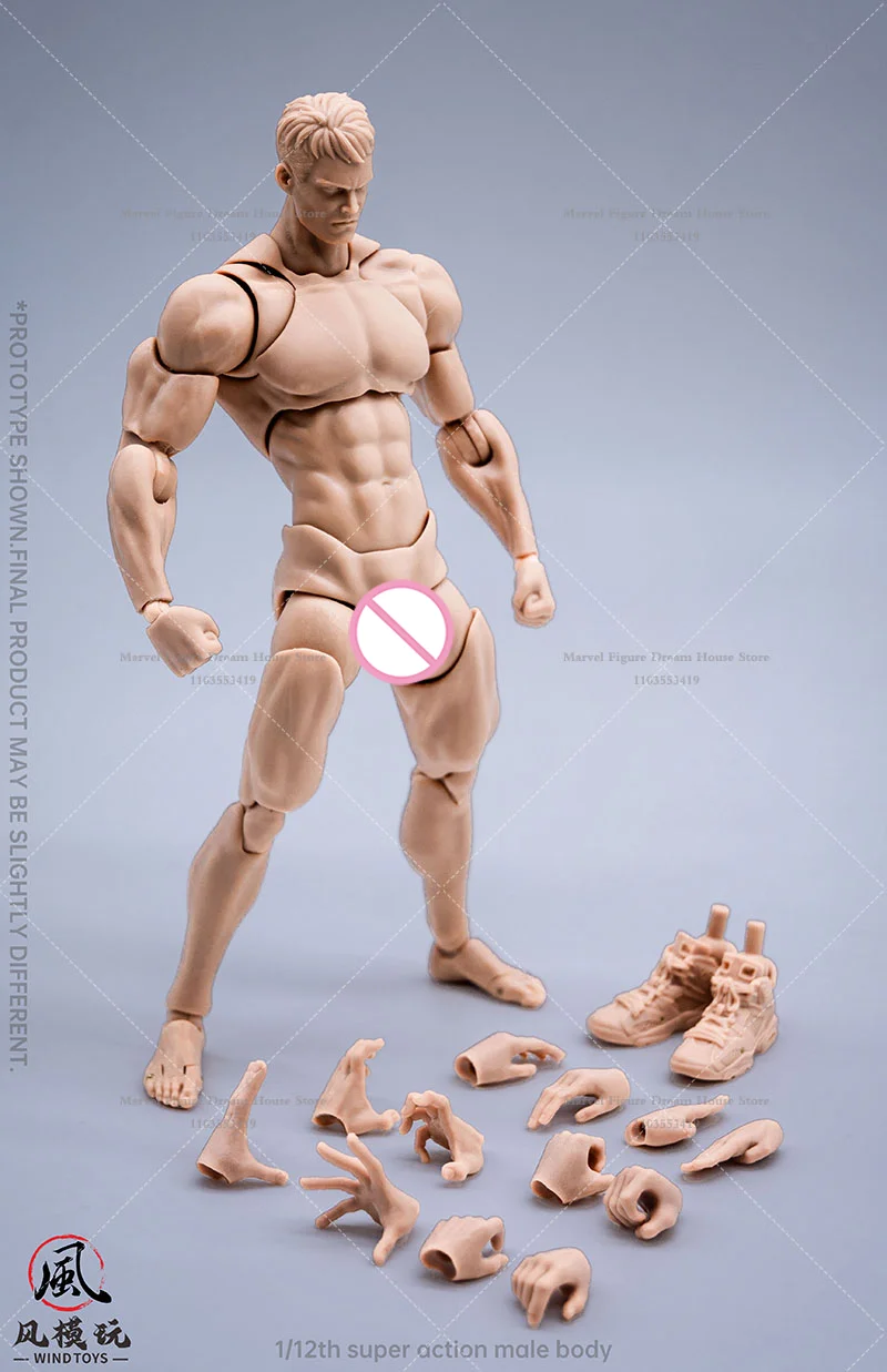 在庫あり 風のおもちゃ 1/12スケール アジャイル可動筋肉男性ボディ マンガフィギュア 複数の肌色 6インチアクションフィギュアに適合 ギフトに