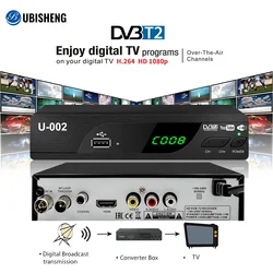 DVB-T2 Digital TV Recevier HD 1080P TV Tuner 7Days Free EPG PVR USB 2in1 Remote Control T2 TV Box for Europe