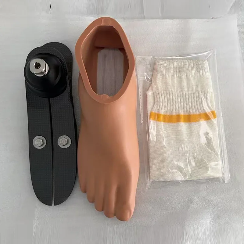 Set of Carbon Fiber Footplate Prostheses Low Ankle Prosthetic Feet Stainless Steel Joints 22-27cm