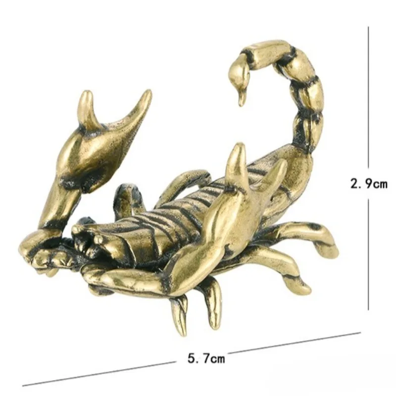 1 PC Vintage Antique Imitation Solid Brass Scorpion Figurine Pen Rest Study Office Desk Home Decor Metal Craft Present Ornament