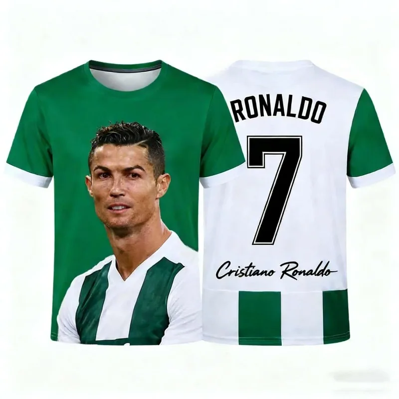 New 2026 Limited Edition AI Summer Children's Ronaldo # 7 Football Fan Casual Sports Round Neck Jersey for Both Men and Women