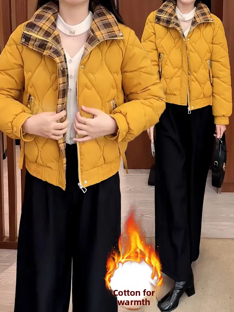 

Премиум-пуховик свободного кроя с подкладкой, женское корейское теплое пальто с длинными рукавами из хлопка, зимняя верхняя одежда для города