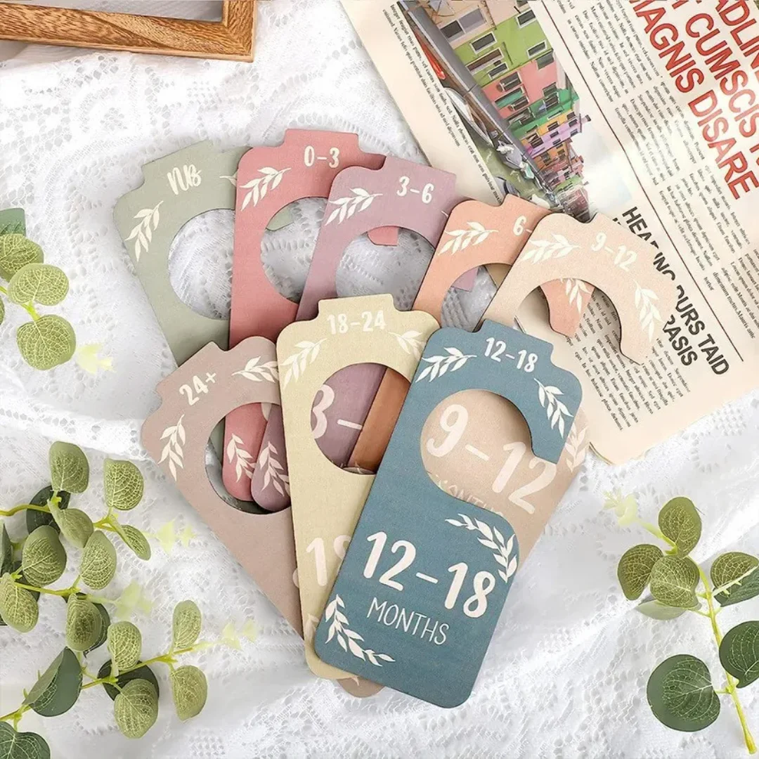 Separadores de Armario para Bebés, Organizador de Ropa de Bebé de Madera, Talla D, Regalo para Bebés Niños y Niñas, Decoración para Cuarto de Bebé, Separadores Dobles