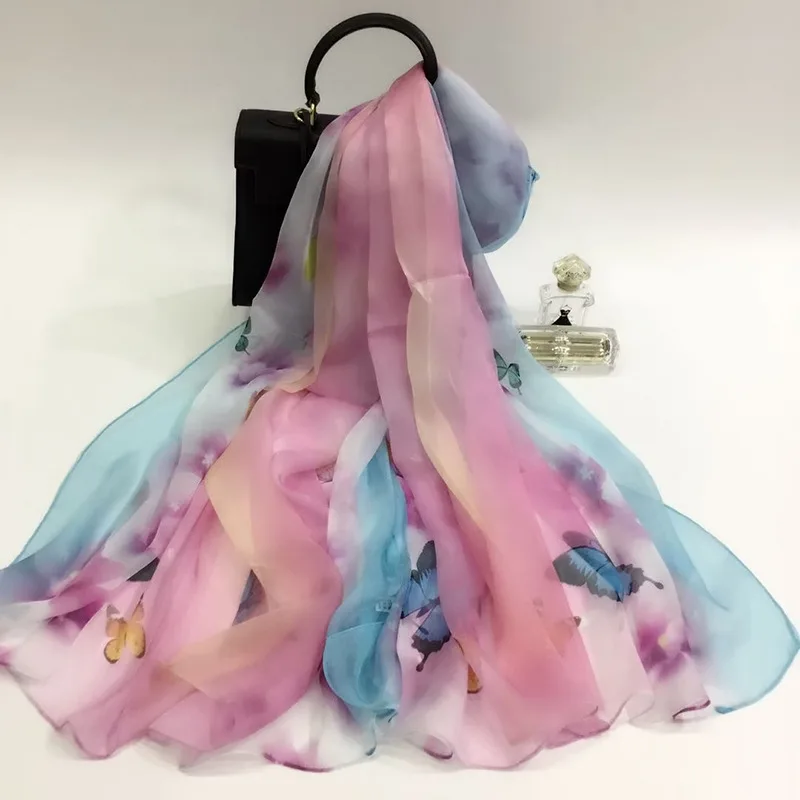 

New Chinese Ethnic Style a Panorama of Rivers and Mountains Scarf Shawl Thin