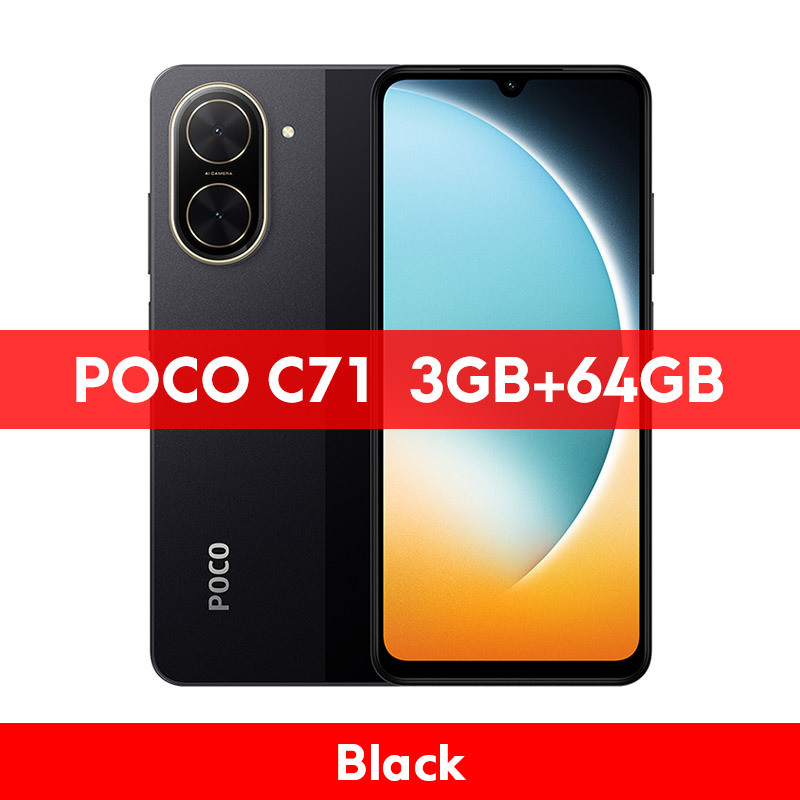  POCO C71 Smartphone Global Version 64GB/128GB UNISOC T7250 120Hz 6.88'' display 32MP AI dual camera 15W fast charging 5200mAh