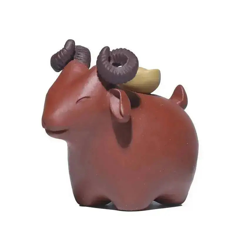 Zisha Tea Pet Sheep Figurine Zodiac Sculpture  Money Ingot Fortune Sheep Tea Play Accessories Decoration Чаепитие view 6