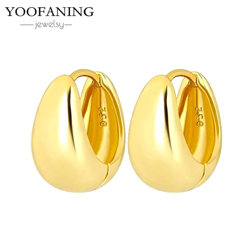 2025 Hot Sales 925 Sterling Silver Needle Classic Retro Gold and Silver Ring Shaped Women's Large Earrings Party Luxury Jewelry