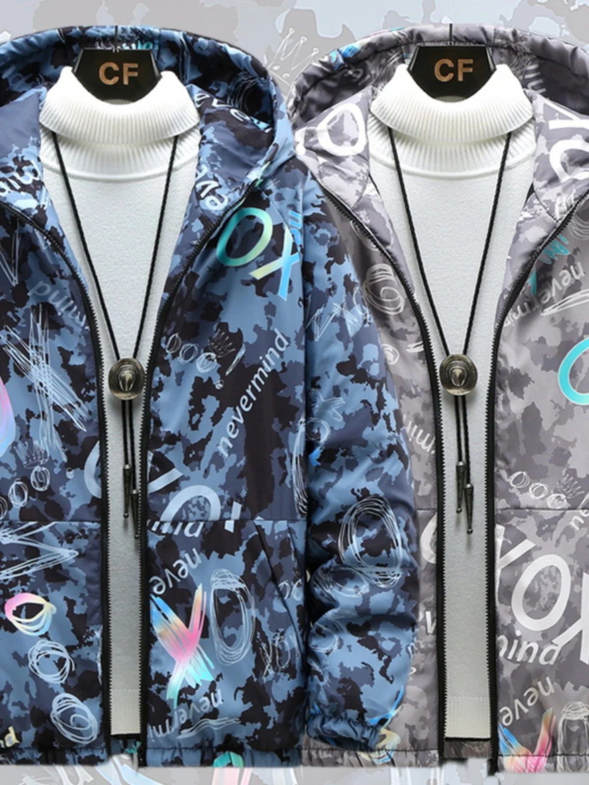 

Lightweight Cotton Jaet Men's Autumn Winter New Sle Two-Ply Jaet Student Teenage Camouflage Cotton Clothes Faion Urba...