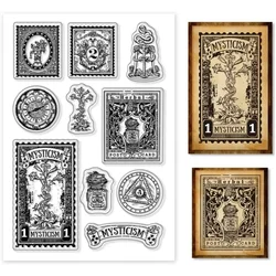 Mystery Style Clear Stamps, Decorative Transparent Silicone Stamp Mystery Patterns Seal Postcard Stamp for Scrapbook Journal