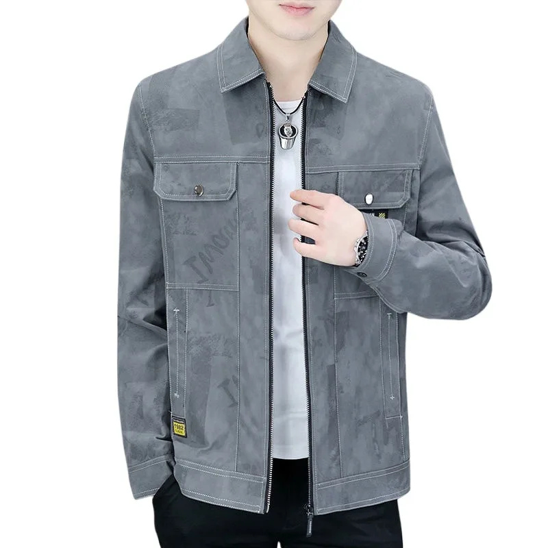 High Quality High Appearance Level Men's Coat Short Fashion Spring and Autumn Casual Jacket Men's Coat Lapel All The Fashion Top