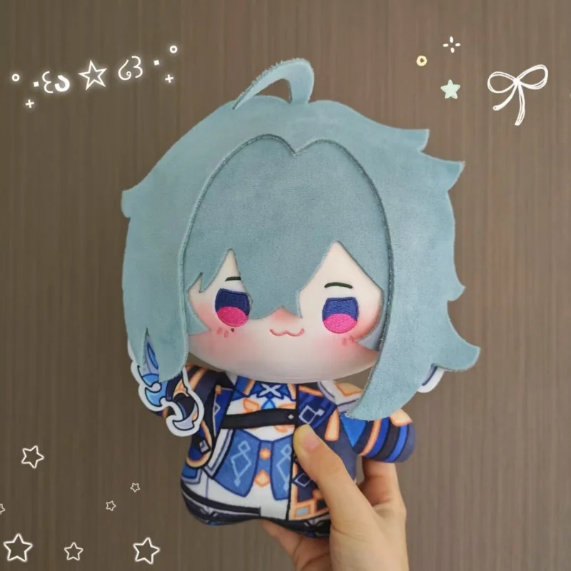 Fan-made Merch Genshin Impact Lohen Cute Cartoon Cotton Doll 25cm Nunu Body Printed Standing Plush Doll Collectible Toy Gift