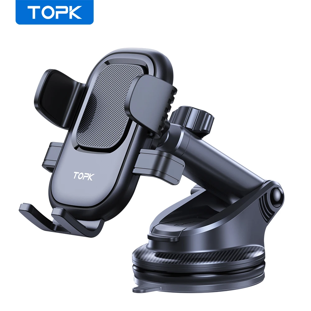 TOPK Car Phone Holder Mount Suction Cup Strong Grip Adjustab