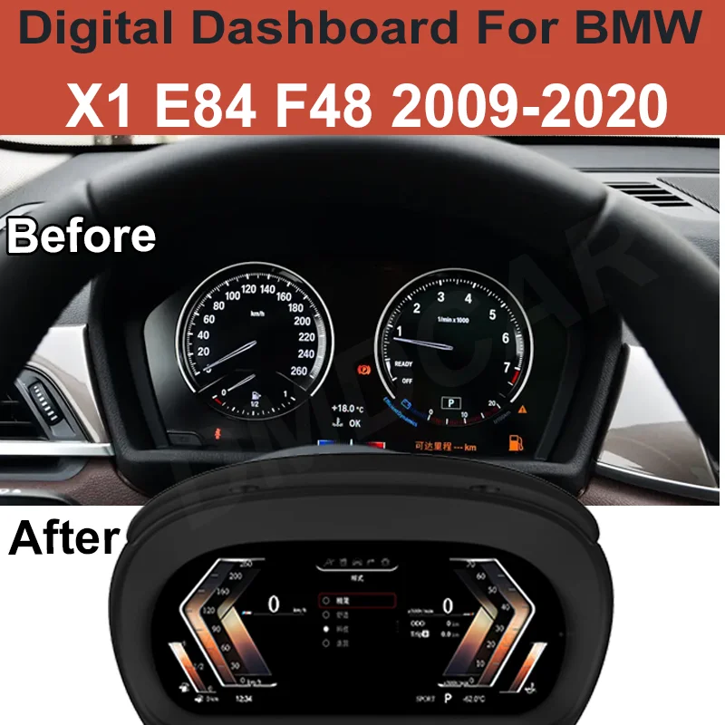 2023 Latest Original Car Digital Cluster Instrument for BMW X1 X2 F48 F49 F39 2016-2022 LCD Speedmeters Dashboard player