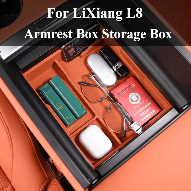 Armrest Box Storage Box For Leading Ideal LiXiang L8 Silicone Car Decoration Products Central Control Storage Box Modification