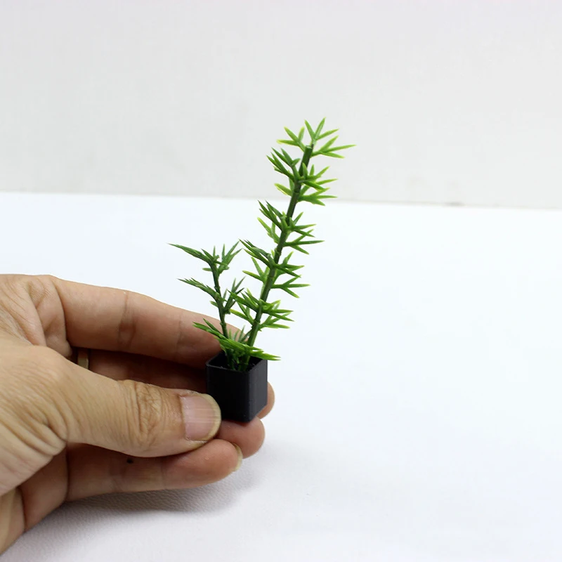 Casa de muñecas en miniatura, árbol de coco de bambú, modelo en maceta, juguete de decoración de plantas para el hogar, Micro paisaje, adorno, 1:12