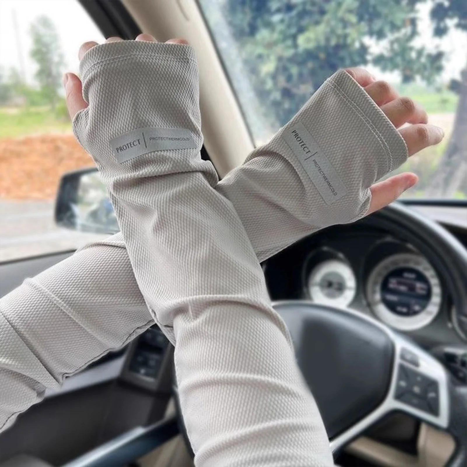 Arm Sleeves Ice Silk Cooling UV Protection Sun Guards Anti-Sunburn Cool Muff Men Women Cycling Sleeve Ice Silk Sunscreen Sleeves view 3