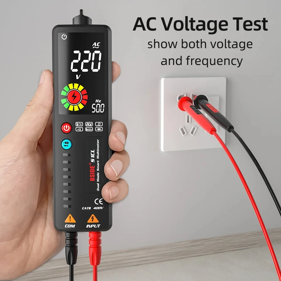 Intelligent Voltage Tester Digital Multimeter Sensitivity Live Wire Detector Non-contact Induction Ohm Hz Continuity Test Meter