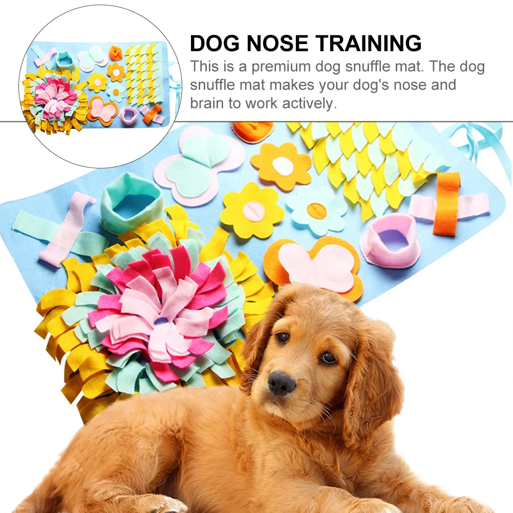 

1Pcs Dog Nose Training Snuffle Mat Bright Durable Felt Interactive Feeding Foraging Puzzle Pet Mat Dog Feeding Mats