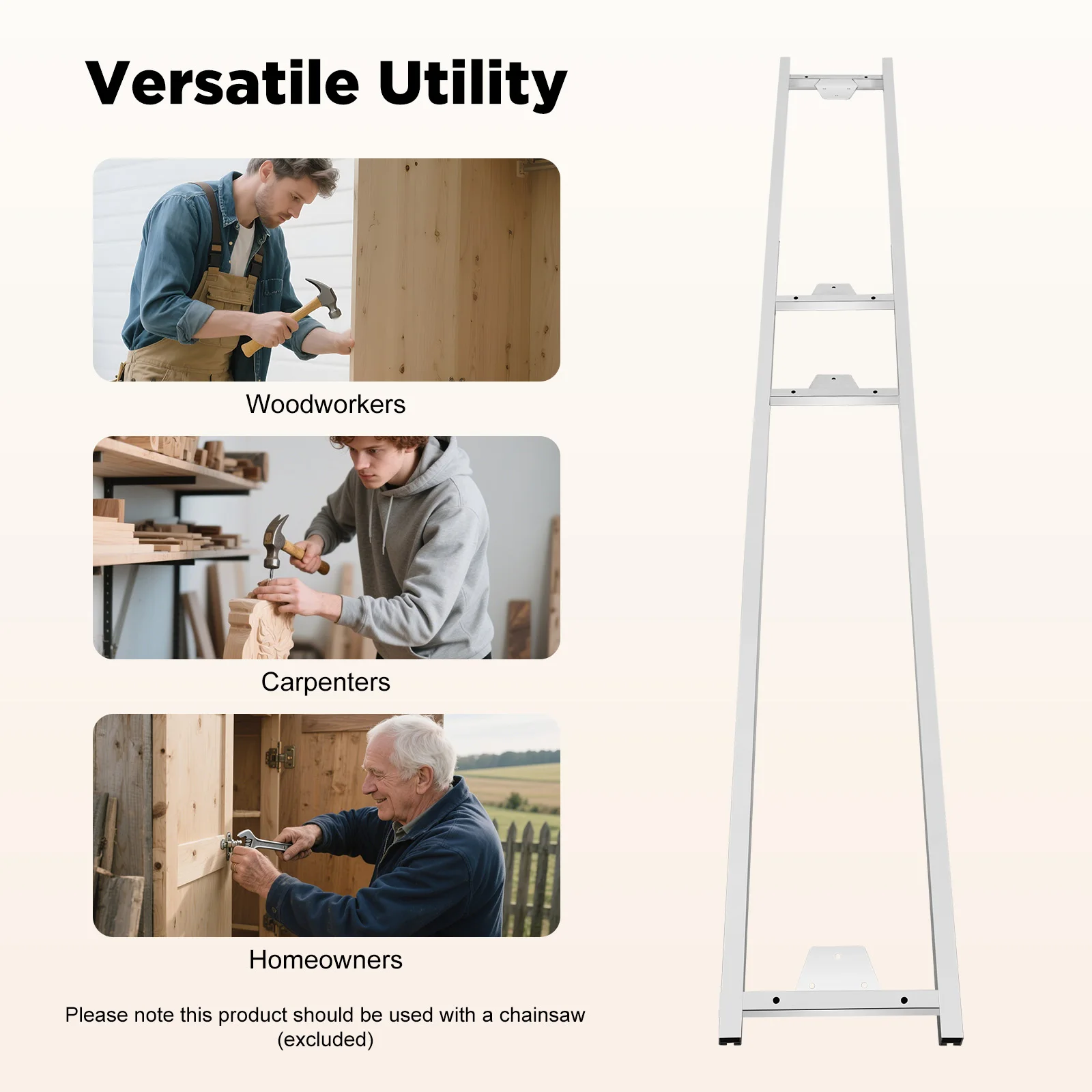 

2.7M Chainsaw Mill Guide Rail Adjustable Thickness Stable Structure Lightweight for Cutting Logs into Flat Straight Boards