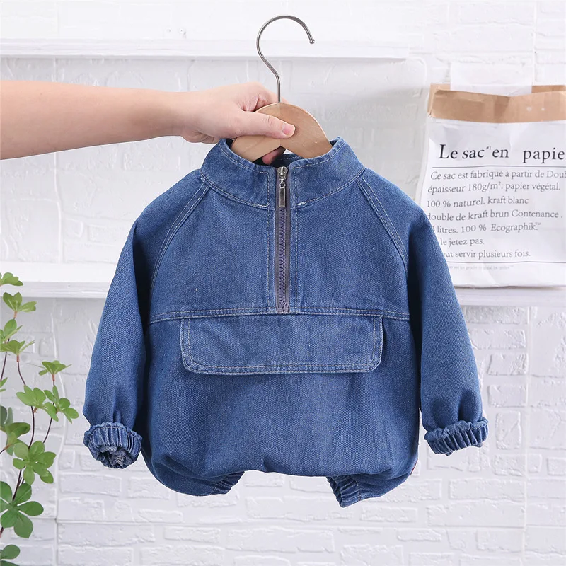 2023 Spring Autumn Children Clothes Boys Suit Denim Pullover Tops + Jeans Pants 2Pcs/Set Infant Casual Outfits Kids Sportswear