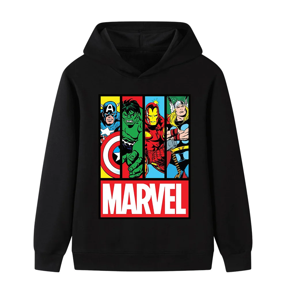 

Marvel Superhero Handsome Pattern Boys Hooded Sweatshirt Children's Fall and Winter Outdoor Casual Warm Long Sleeve Clothes