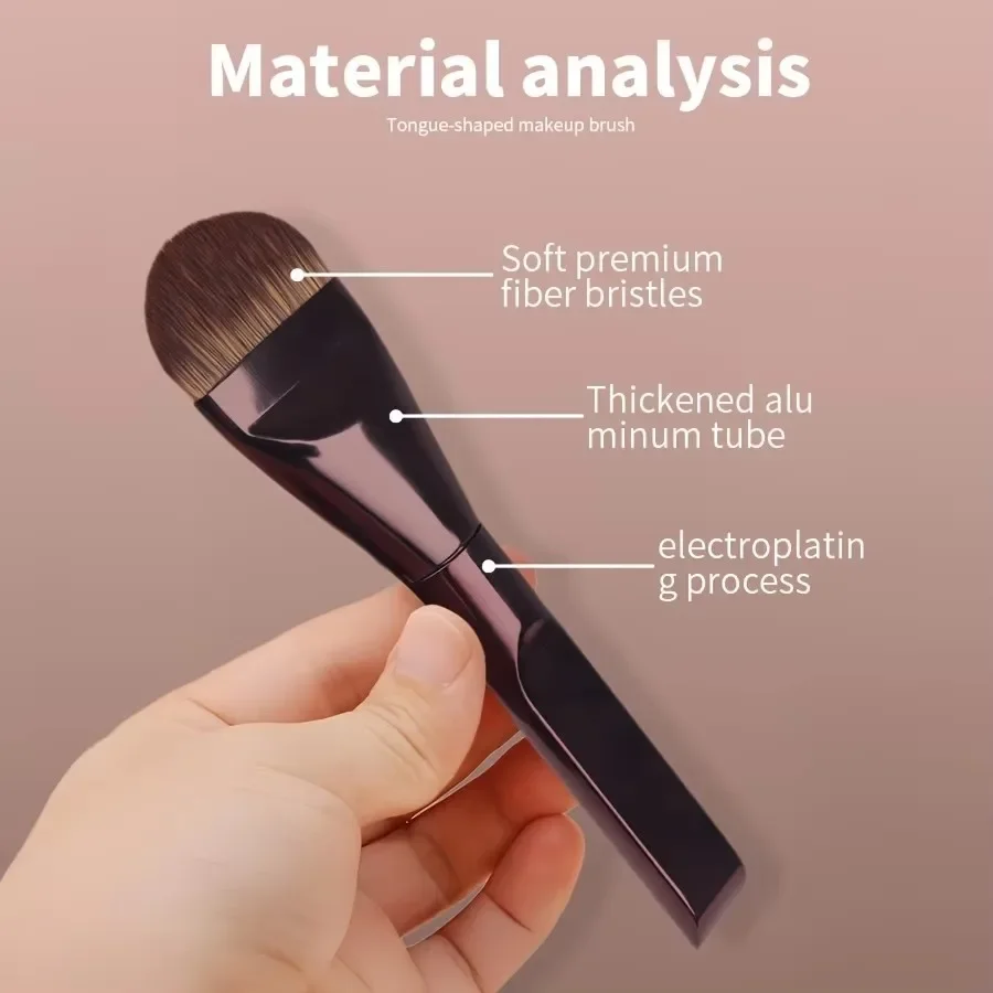 2PC Ultra Thin Foundation Brush Synthetic Bristles Precision Application for Liquid Cream Streak-free All Skin Types Tools