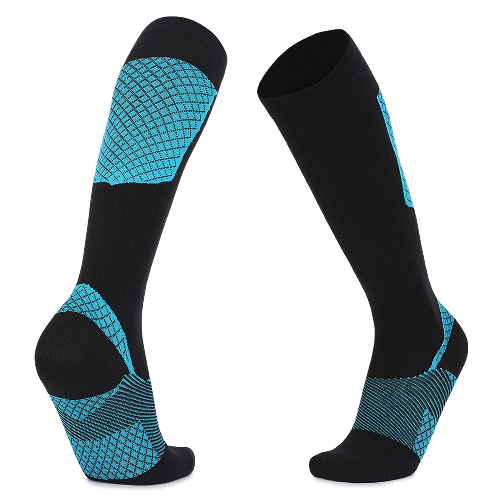 جوارب رياضية فوق الساق للجري وركوب الدراجات والمشي لمسافات طويلة، جوارب رياضية للجنسين للبالغين من النايلون المرقعة كاجوال #1