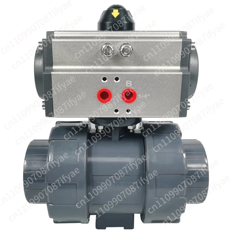 Pneumatic ball valve UQ621F-16S double oil-operated pvc plastic chemical valve, acid and alkali corrosion resistance