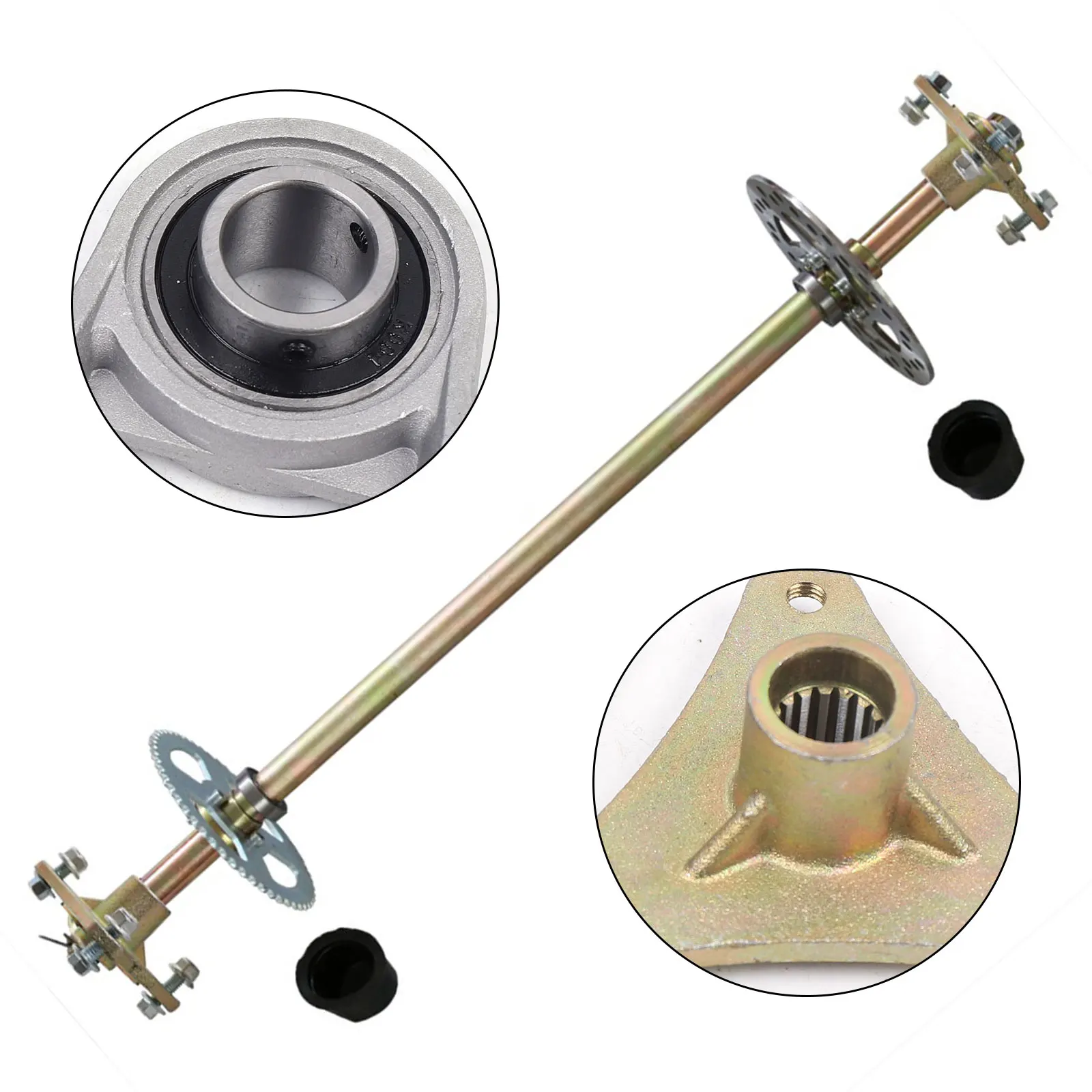 Go Kart Rear Axle Assembly Kit 29.13''(740mm)Complete Wheel Hub for Mini Kids ATV QUAD Buggy for DIY Gokart Projects or Rebuilds